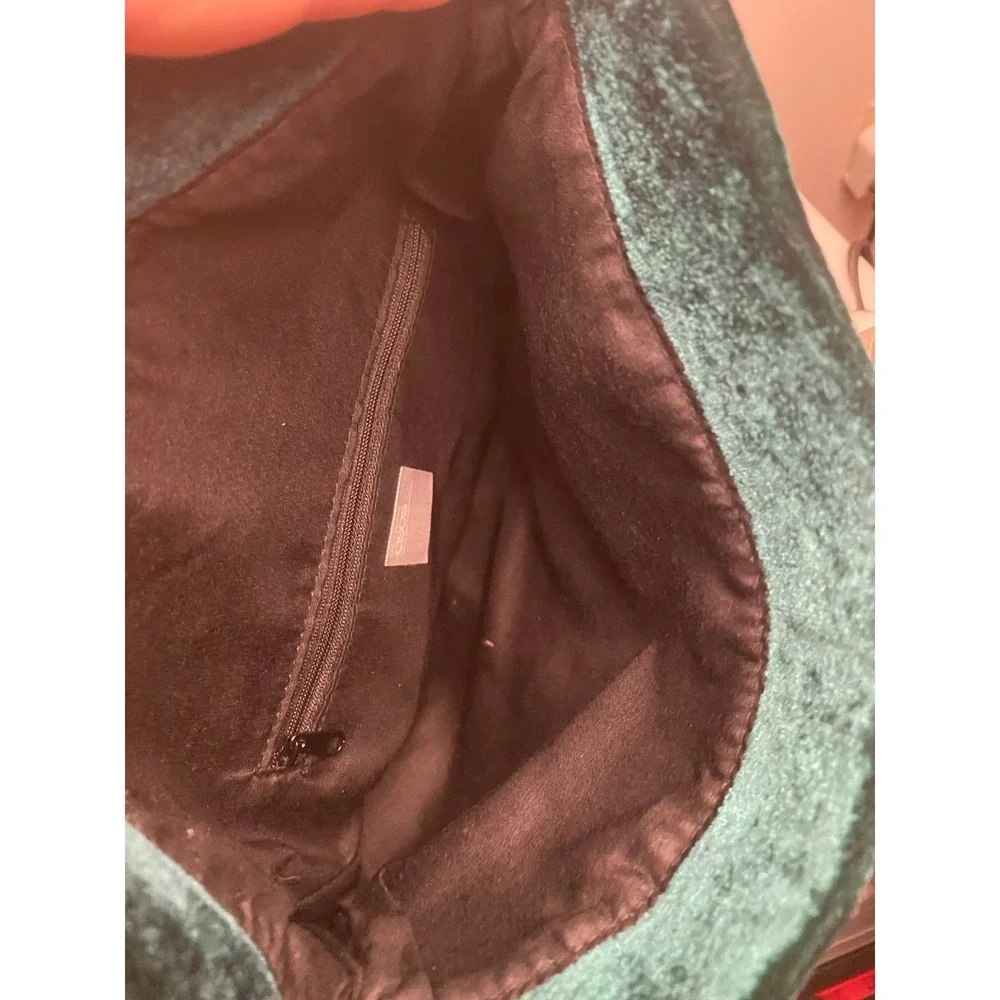green velvet asis purse - roll top clutch bag.